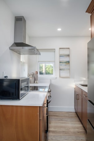 Family Apartment, 1 King Bed with Sofa bed, Kitchen, Garden View | Private kitchen | Microwave, coffee/tea maker
