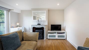 TV, fireplace, printers