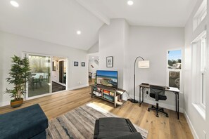 Fireplace, video games, books