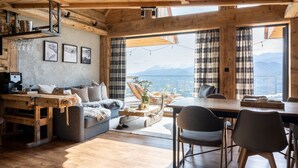 小木屋, 2 間臥室, 山景 (1) | 客廳