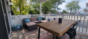 Outdoor dining - Private 2 Home Haven: 3 blks to Beach, Fenced Yard (Ventnor City)