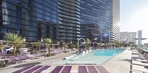 2 outdoor pools, cabanas (surcharge), pool umbrellas - LVStripHouse Condos Sleeps up to 14 (Las Vegas)