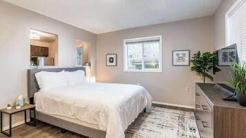 Desk, iron/ironing board, WiFi, bed sheets