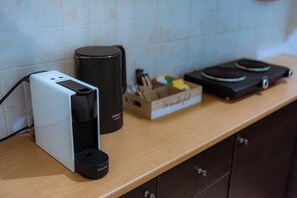 Apartment | Private kitchen | Full-size fridge, stovetop, espresso maker, coffee/tea maker - Plaka Apartment (Athens)