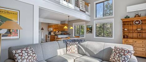 Télévision, cheminée, espaces bureaux