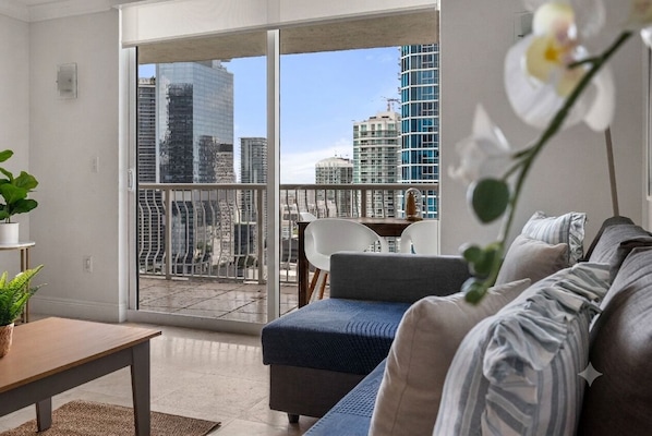 Living area - Centric 40thFloor Brickell Condo FREE parking by Palermo Home Miami (Miami)