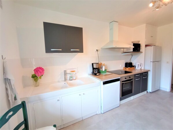 Fridge, microwave, oven, stovetop - Le Florin d'Or - Bords de Creuse (Saint-Gaultier)