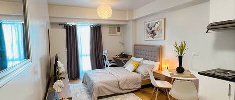 1 غرفة نوم ومكواة/لوح كي وواي فاي وملاءات أسرّة