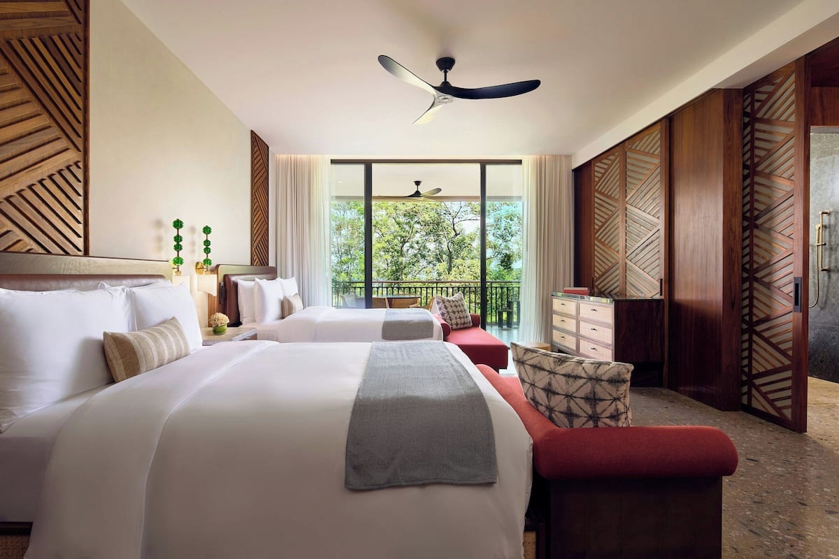 Huone, 2 keskisuurta parisänkyä, valtamerinäköala (Balcony) | Minibaari, ilmainen Wi-Fi, vuodevaatteet