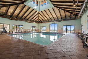 Indoor pool, a heated pool - Seachase 1105W | Beachfront | Splash Pad, Pools, Saunas, Hot Tub | My Beach Getaways (Orange Beach)