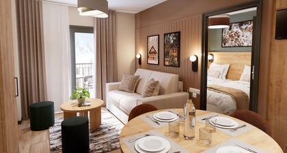 T2 moderne au coeur de Vars, ski aux pieds, balcon
