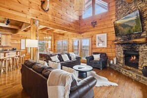 TV connectée, cheminée, jeux vidéo