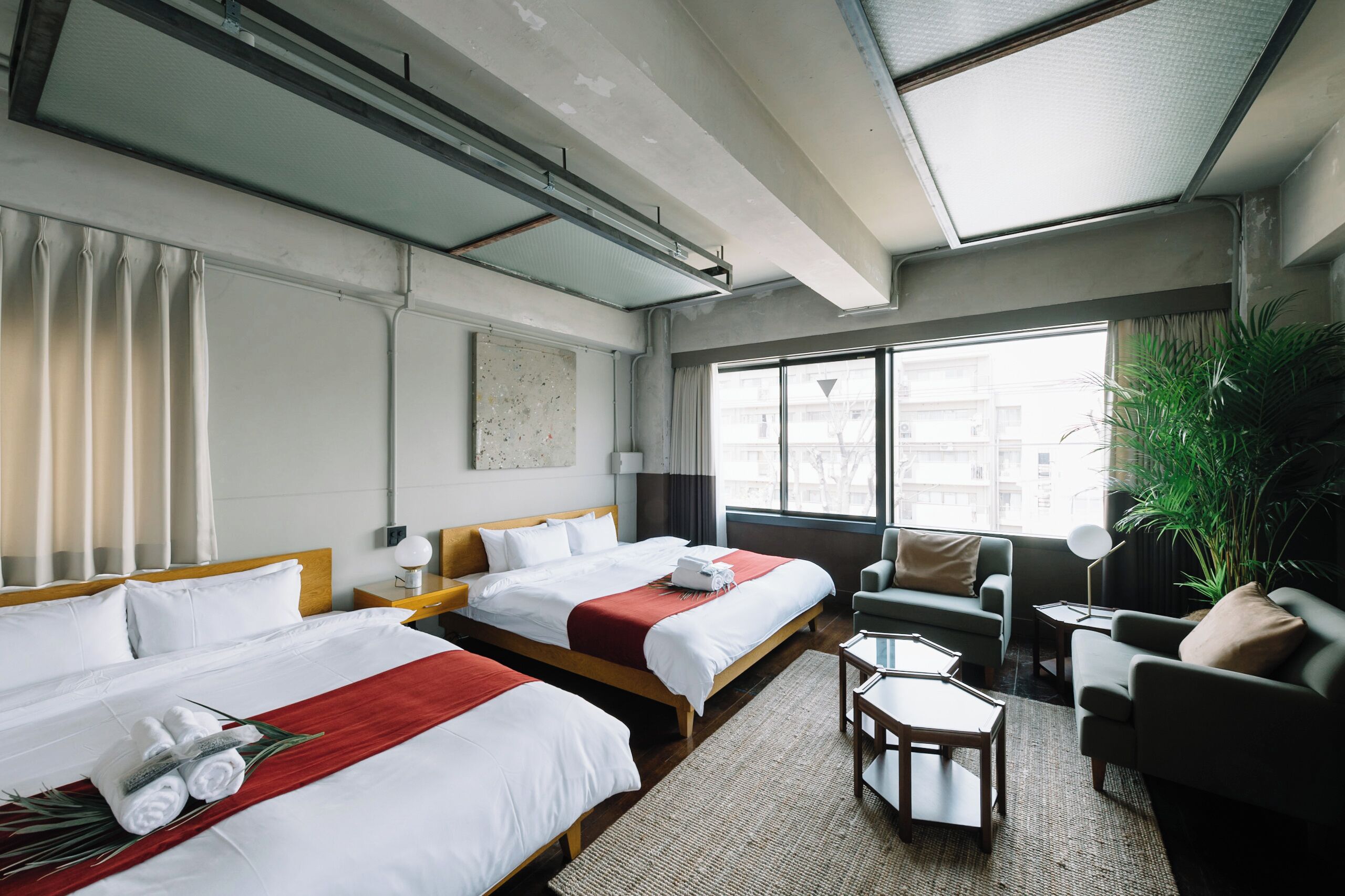 Individually decorated, individually furnished, desk, laptop workspace