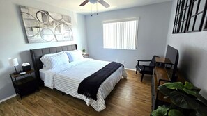 5 bedrooms, desk, iron/ironing board, travel cot