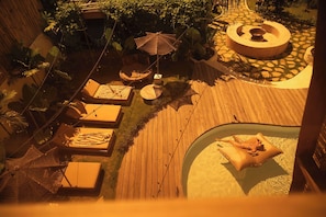 2 outdoor pools, pool umbrellas, pool loungers