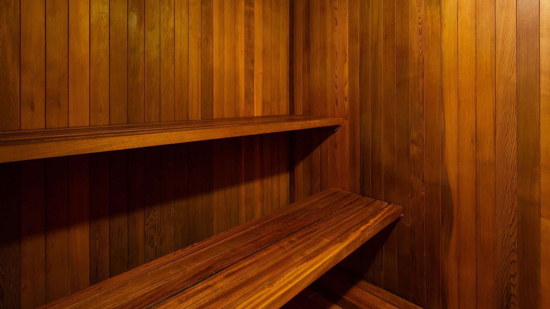 A wooden wall with a built-in shelf.