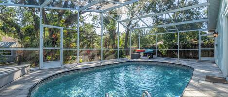 Outdoor pool, a heated pool