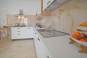 Standard House, 2 Bedrooms, Sea Facing (Villa Na' Lu' 1 with sea view) | Private kitchen | Fridge, oven, stovetop, dishwasher
