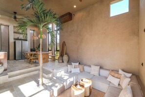 Deluxe Villa, Patio, Pool View | Living area | Flat-screen TV, Netflix, streaming services