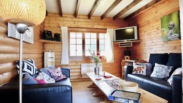 TV, DVD player, foosball, stereo