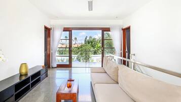 Flat-screen TV, DVD player