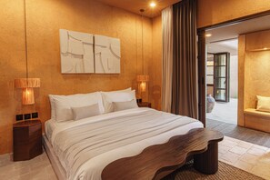 奢華別墅, 露台, 泳池景 | 埃及棉床單、高級寢具、記憶棉床墊、免費 Wi-Fi