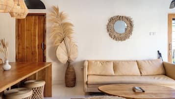 Villa, Balcony, Pool View | Living room | Flat-screen TV