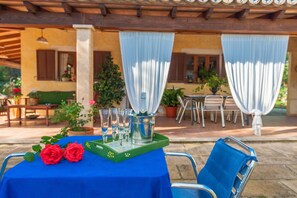 Outdoor dining - Son Coll - Villa With Private Pool In Lloseta (Lloseta, Illes Balears)