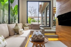 Villa, Balcony, Garden View | Living area | Flat-screen TV