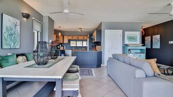 Smart TV, chimenea y libros