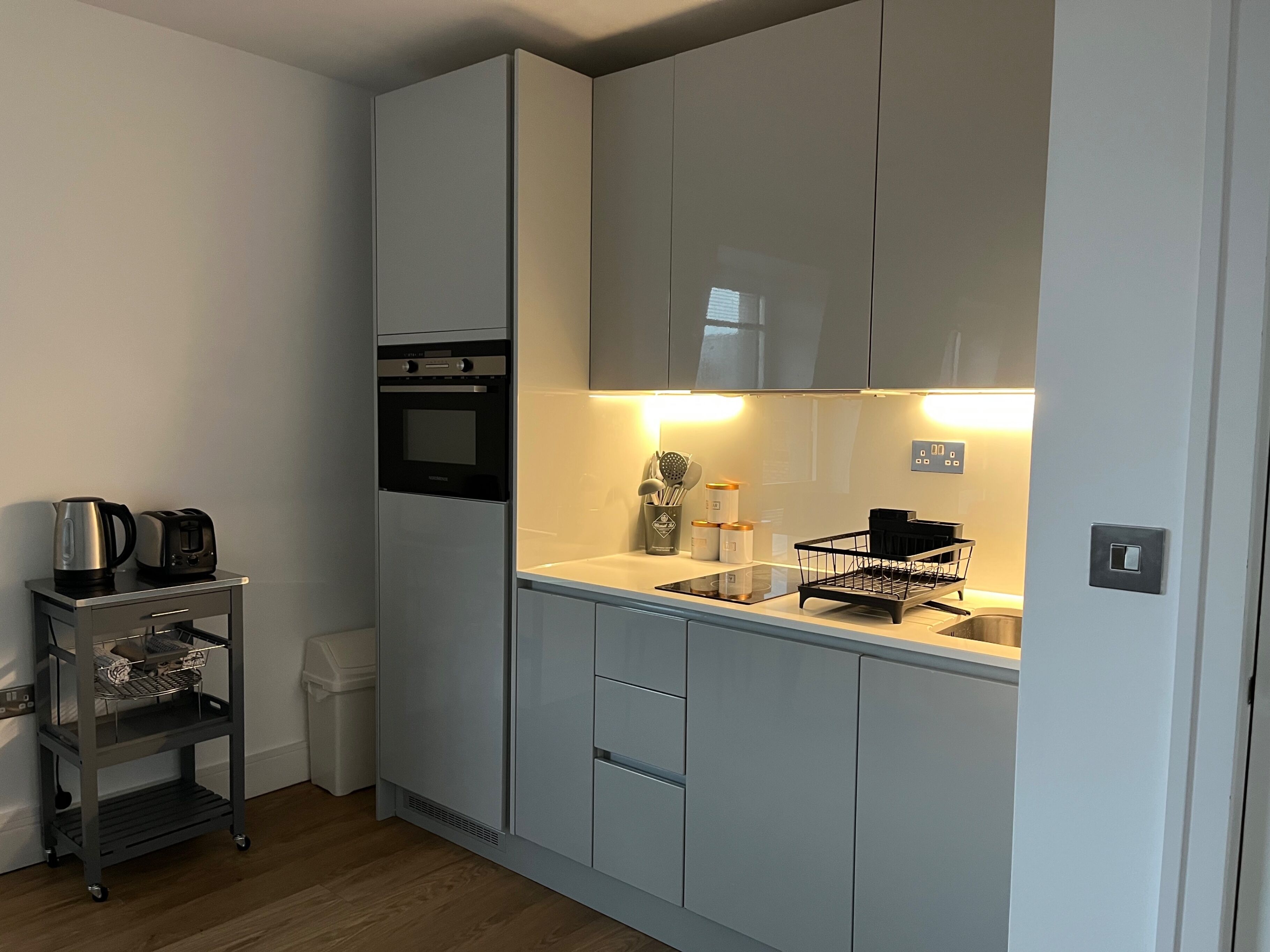 Apartment | Private kitchen | Fridge, microwave, oven, stovetop