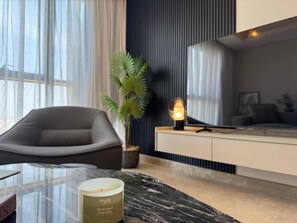 Basic Apartment, 3 Bedrooms | Living area - Mynt Stay zed west Residence (Sheikh Zayed City)