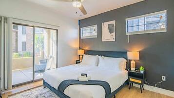 2 bedrooms, iron/ironing board, WiFi, bed sheets