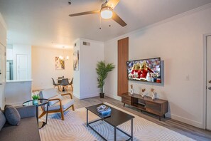 Living area - Near the Stadium with  Pool Gym Parking HotTub WD (Glendale)