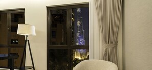 Apartment, City View | Living area | Flat-screen TV - LUX Burj Khalifa View Downtown Suite (Dubai)