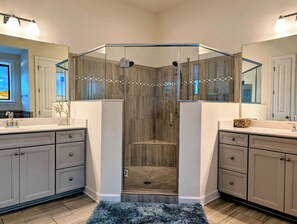 Shower, jetted tub