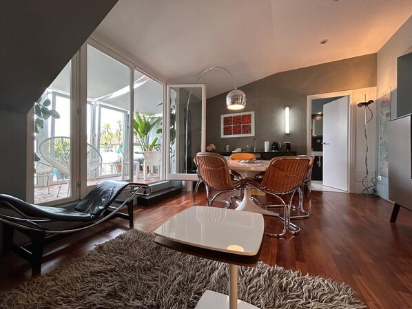 Living area - The terrace - DESIGN APARTMENTS in Turin (Torino)