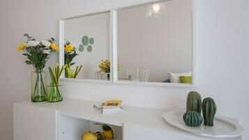 Family Apartment, 3 Bedrooms, Balcony, Sea View | Living area | Flat-screen TV