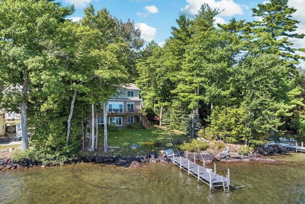 Exterior - Lake Winnipesaukee Waterfront Rental in Gilford NH Private Dock Sleeps 12 (Gilford)