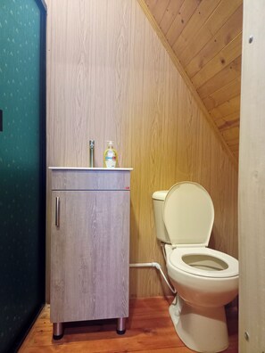 Basic Cabin, Balcony, Lake View | Bathroom