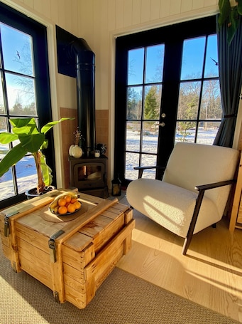 Interior. Cabin and Sauna in nature. Enjoy the traditional wood-fired sauna!