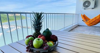 Oceanfront VIEW Fajardo, 2 BDRM+2BA Condo A/C, Olympic sized Outdoor Pool, WIFI