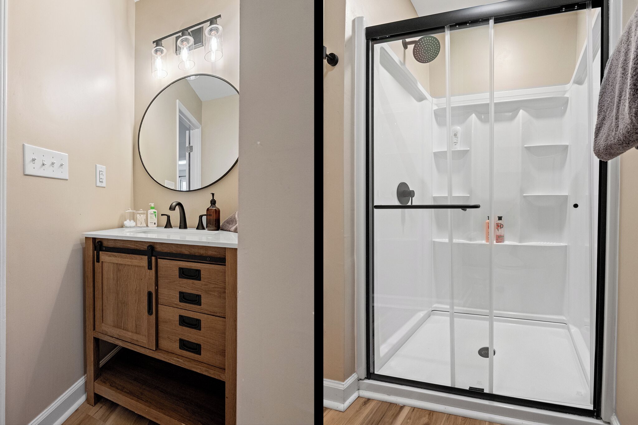 Suihku, pyyhkeet, saippua, vessapaperi