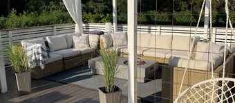 Large modern house by the Göta Canal