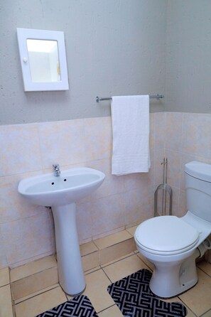 Dusche, Handtücher, Toilettenpapier