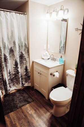 淋浴设施、吹风机、毛巾、肥皂