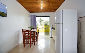 Fridge, microwave, oven, toaster