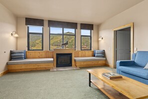 Televisión y chimenea
