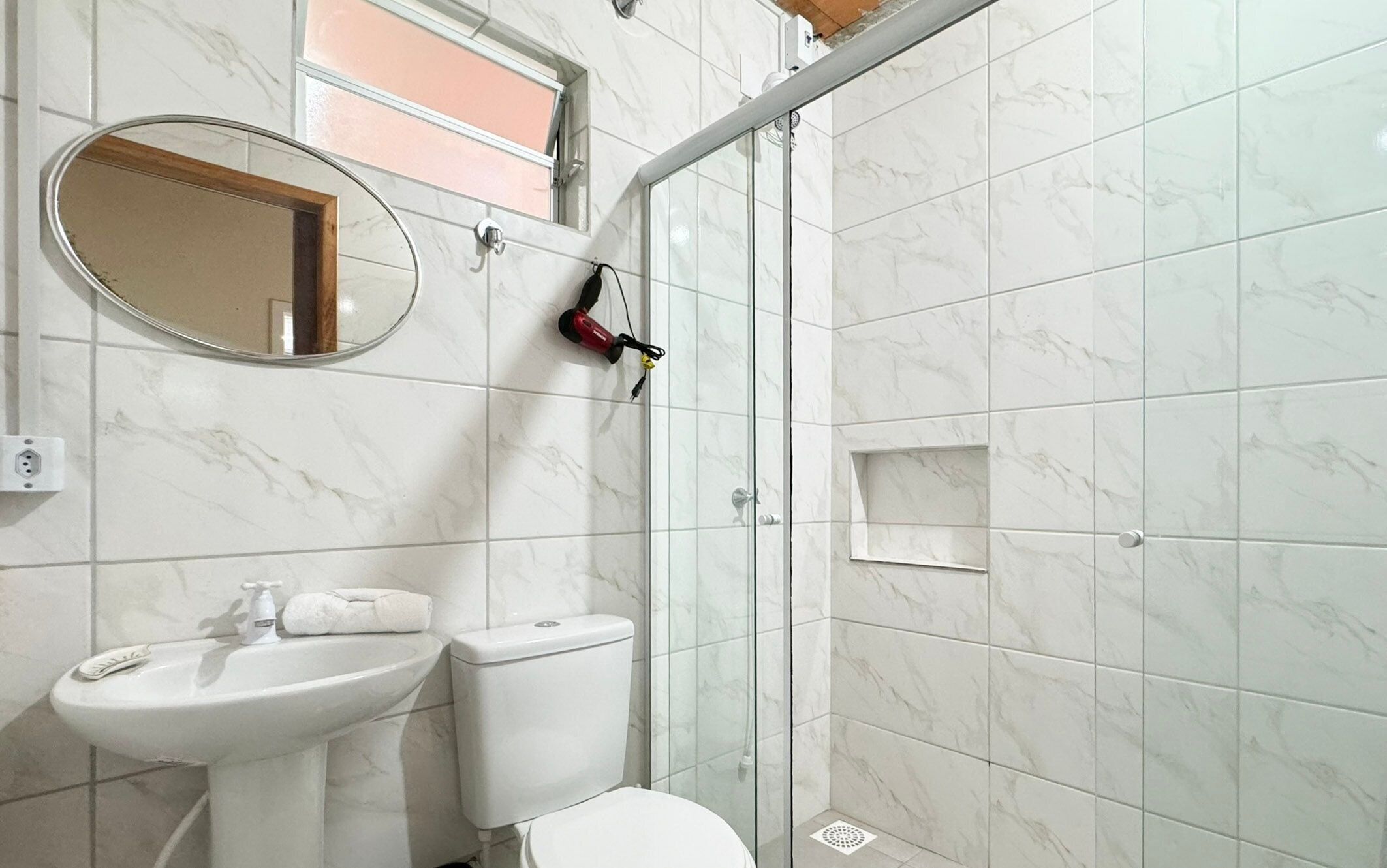 Hair dryer, towels