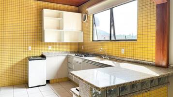 Fridge, microwave, oven, toaster